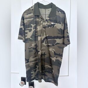 Nike Men’s Camo Polo Shirt - Olive & Black